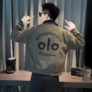 春秋季小个子男士韩版XS翻领夹克社会小伙青年小码休闲刺绣外套S