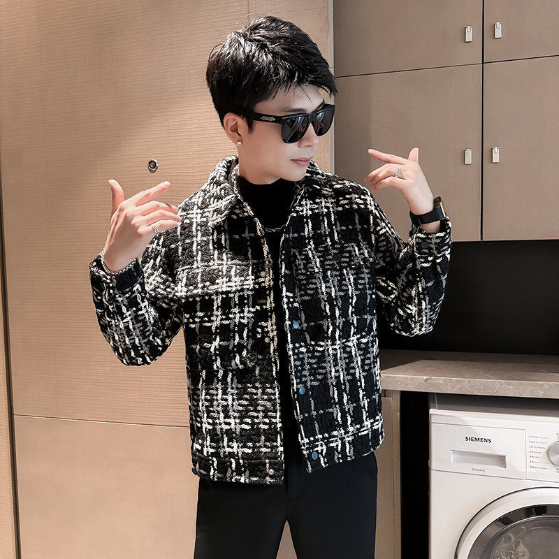 小个子男士秋季妮子夹克修身短款韩版小码XS青年毛呢百搭外套160