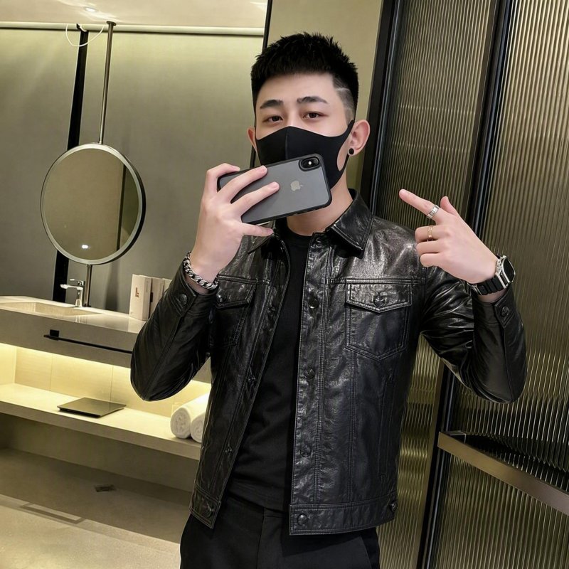 155小个子皮衣XS青年秋冬款S韩版修身小码男装加绒皮夹克翻领外套