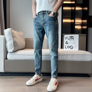 春秋26 27码 小脚修身 小码 160cm显瘦矮个子简约长裤 男装 韩版 牛仔裤