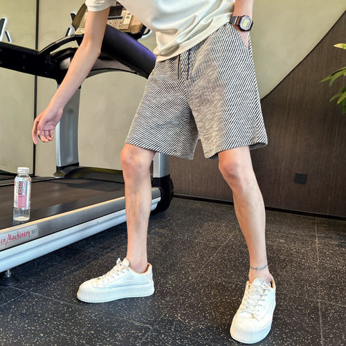 S夏季小码五分裤男运动沙滩裤小个子S码中裤XS高级感宽松直筒短裤