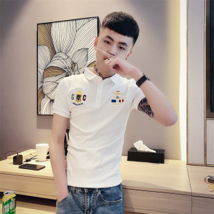 Polo衫 上衣xs码 韩版 小个子小码 T恤保罗衫 刺绣短袖 修身 s小号男装