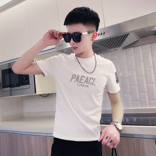 155矮个子男生XS加小码修身短袖T恤夏季上衣s号打底帅气刺绣体恤