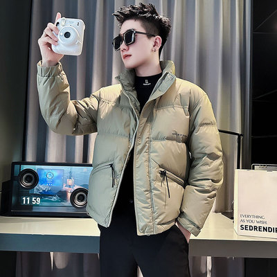 2023新款冬季羽绒服男休闲痞帅高端立领加厚短款上衣男士冬装外套