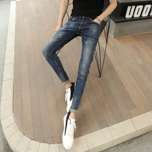 男生26码 韩版 牛仔裤 矮个子XS码 铅笔长裤 紧身显瘦小脚裤 27码 加小码