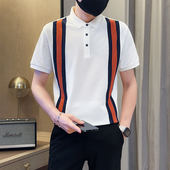 小码 t恤矮小个子社会小伙休闲商务polo衫 男装 织带短袖 S号XS码 夏季