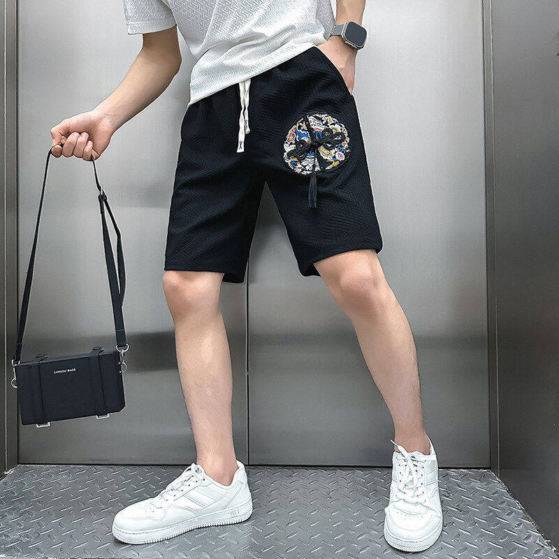 夏季小码S号中国风五分休闲短裤男生155矮个子XS码修身薄款运动裤