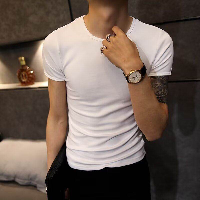 社会小伙XS150矮个子短袖打底衫男纯色修身t恤小个子上衣小码体恤