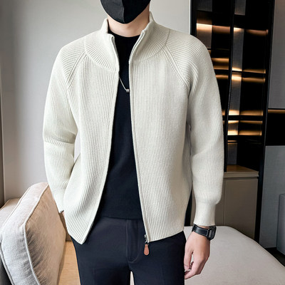 秋冬小码男装S号XS外套社会小伙痞帅纯色开衫针织衫155矮小个夹克
