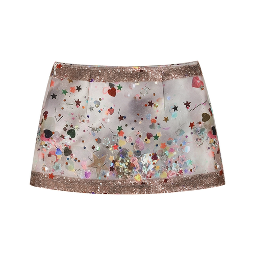 殷三吉星纪珠罗复古短款半身裙