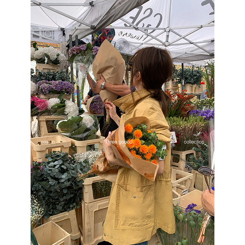 极简哈灵顿中长款外套