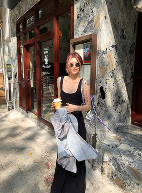 THREE GOOOD殷三吉风吹岛屿无袖扭结显瘦针织吊带裙Y725Q00186