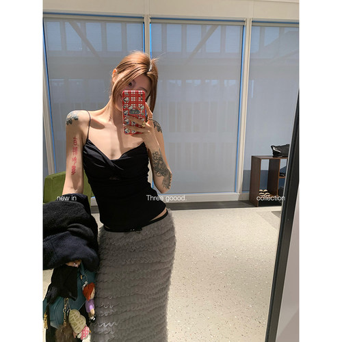 三吉美式吊带女修身显瘦百搭上衣