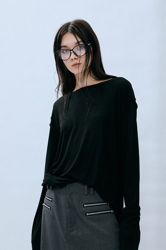 THREE GOOOD殷三吉D微风记忆宽松显瘦通勤风毛边设计  ST230460