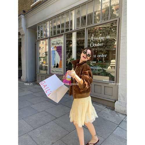 三吉做旧感M系绒感小翻领夹克