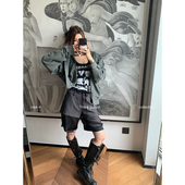 休闲显瘦欧根纱拼接短裤 THREE GOOOD殷三吉早春时尚