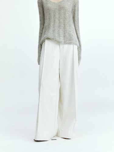 THREE GOOOD殷三吉   月光末石宽松百搭款活页扣子设计皮裤