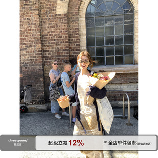 小鹿纹蕾丝拼接印花半裙 好穿百搭 GOOOD殷三吉艺术生穿搭 THREE