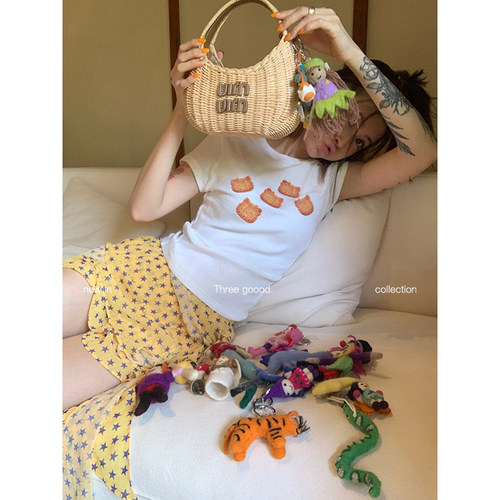 小猫饼干Kitty果冻胶印花小版T恤