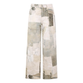 三吉拼接印花牛仔长裤 THREE GOOOD Y725Z06404