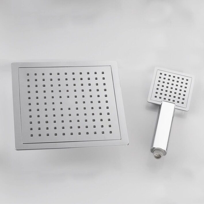 ABS塑料全电镀方形手持花洒喷头顶喷套装4分家用通用浴富士通淋浴