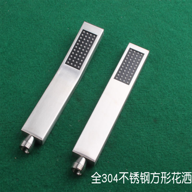 全304不锈钢柱式长方形花洒喷头手握增压家用拉丝防摔坏莲蓬头