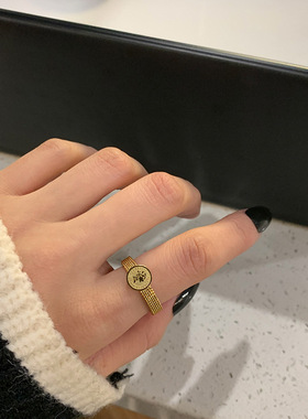 女王头像戒指轻奢钛钢时尚个性