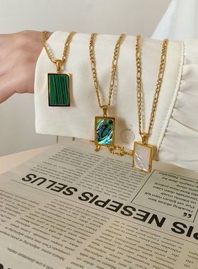 欧美春夏新款精工钛钢镶嵌贝壳