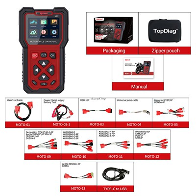 跨境批发Topdiag M201 OBD2 Motorcycle Scanner Diagnostic Tool