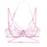 Ультратонкий прозрачный бюстгалтер, нижнее белье, тонкий комплект, сексуальный кружевной ремень, трусы