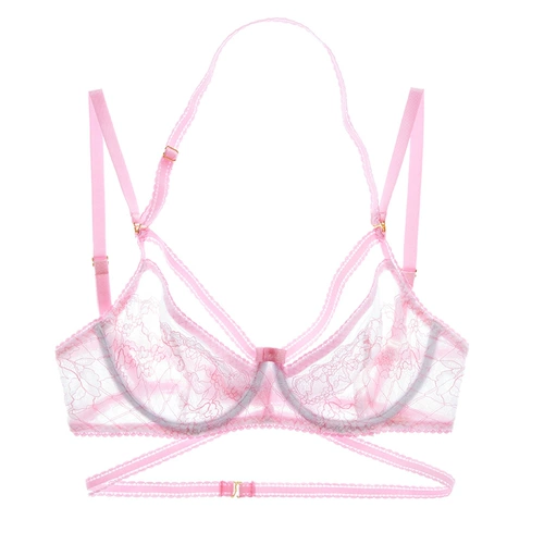 Ультратонкий прозрачный бюстгалтер, нижнее белье, тонкий комплект, сексуальный кружевной ремень, трусы