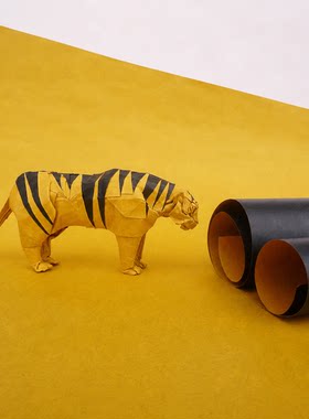 老虎复合黄色1张60*60厘米折纸