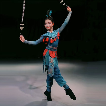 新款古典舞演出服群青翎子舞同款桃李杯舞蹈服剧目服艺考服女定制