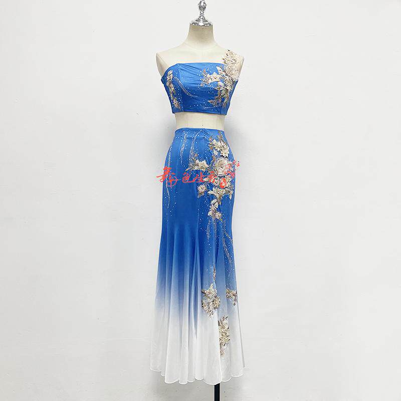 傣族舞蹈服演出服鱼尾裙