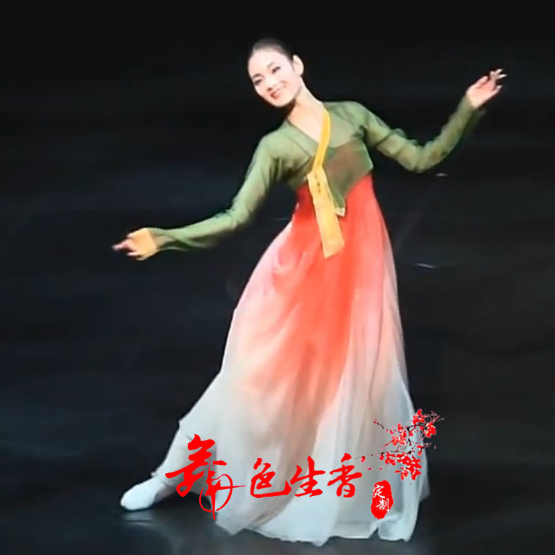 少数民族舞蹈服装朝鲜舞春香同款飘逸大裙摆古典舞大长今表演服