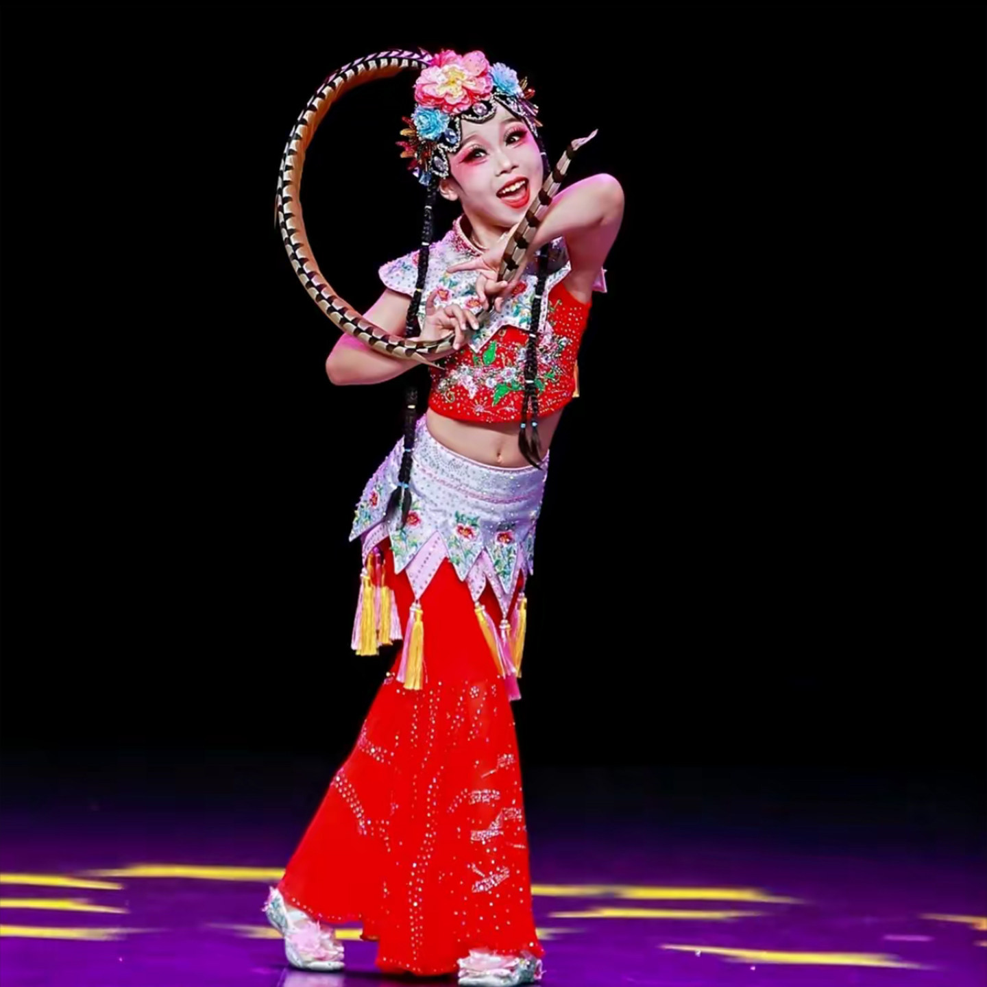 女童戏曲舞蹈俏花旦演出服定制