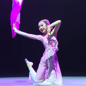 鱼美人民族舞飘逸渐变演出服女