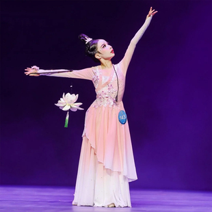 新款古典舞独舞剧目玉蝶幽香舞蹈服艺考飘逸仙气大摆裙女童表演服