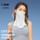 防晒面纱遮阳透气女夏季 冰丝遮脸面罩骑行挂耳面巾开车全口罩护颈
