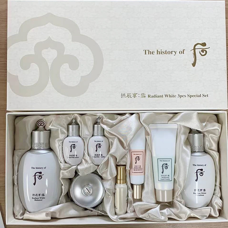 中秋节妈妈礼物韩国WHOO后拱辰享雪美白套盒水乳面霜三件套装保湿