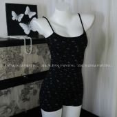 辣妹热裤 郑大嘻 连体裤 高腰显瘦休闲短裤 甜茶 复古碎花吊带修身