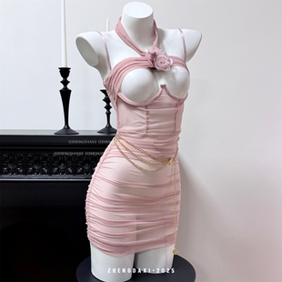 郑大嘻~今夜微醺 性感睡衣女高级感纯欲薄款透视网纱吊带睡裙qqny