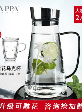 NAPPA耐热玻璃欧式冷水壶大容量耐高温凉水壶柠檬玻璃高颜值水壶