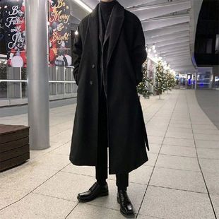 Long Coat Thickened Casual Woolen Fashion Winter Warm Men