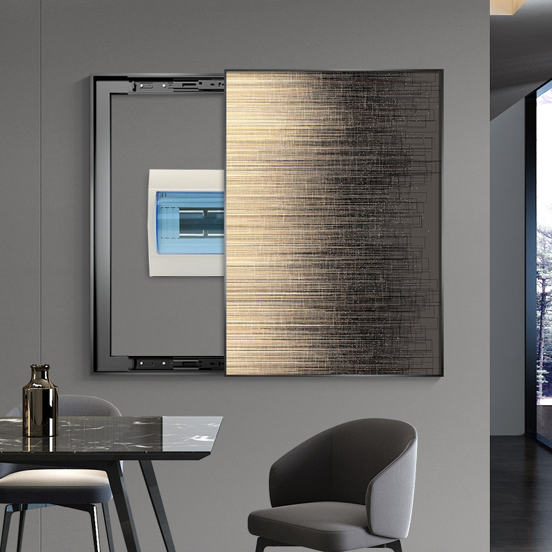 轻奢电表箱装饰画画竖款遮挡推拉式极简抽象配电箱电闸总开关盒挂