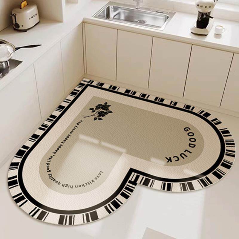 心形厨房地垫可擦免洗pvc防滑防油防水耐脏厨房地毯可裁剪脚垫子,居家布艺,厨房地垫,淘宝优惠券,粉丝福利购,淘宝优惠卷