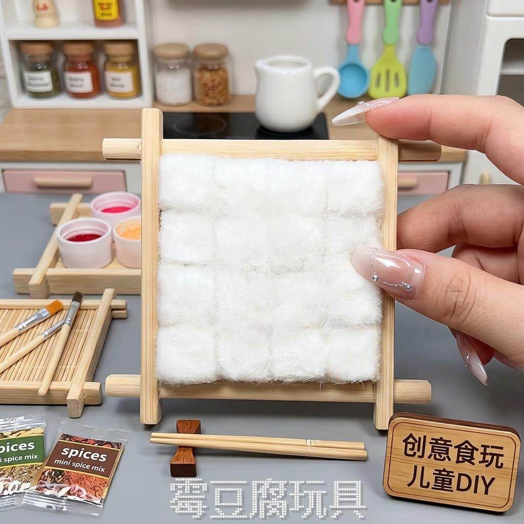 霉豆腐仿真玩具创意手工diy材料包食物模型模拟摆摊互动游戏套装