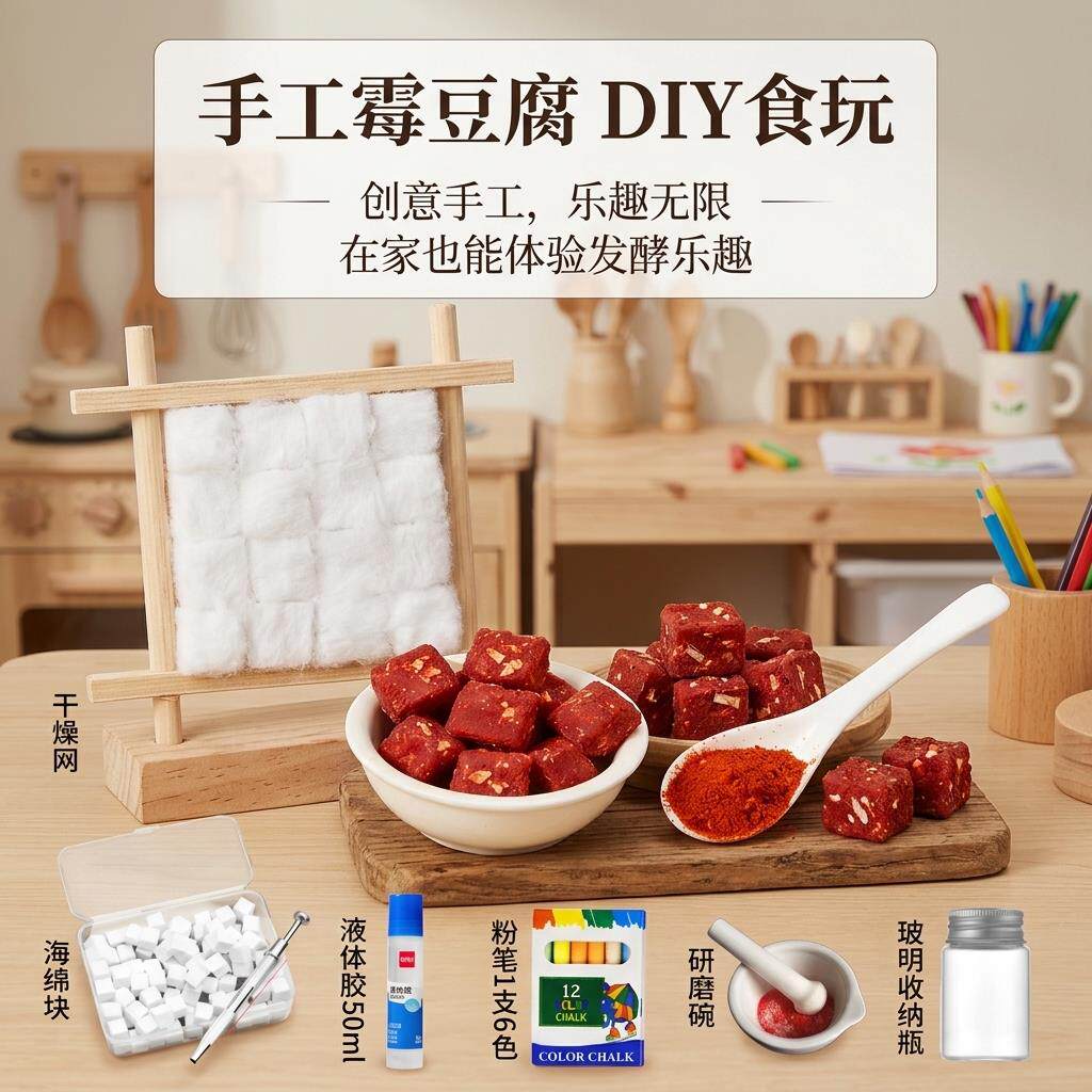 霉豆腐玩具女孩套装手工diy仿真食物模型材料模拟过家家摆摊游戏