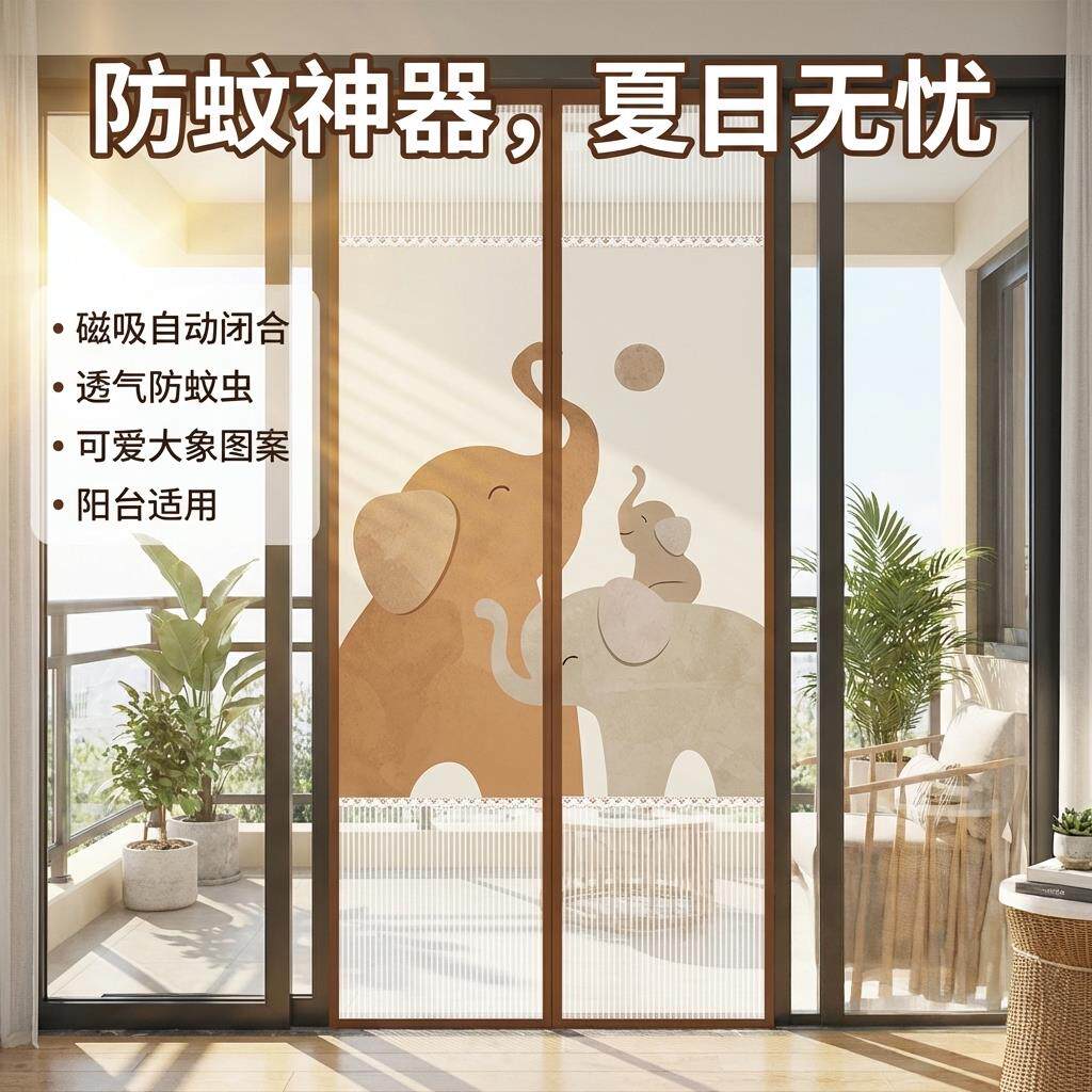 金刚网半隐私夏季防蚊门帘防偷窥魔术贴免打孔磁吸隔断窗遮挡纱帘