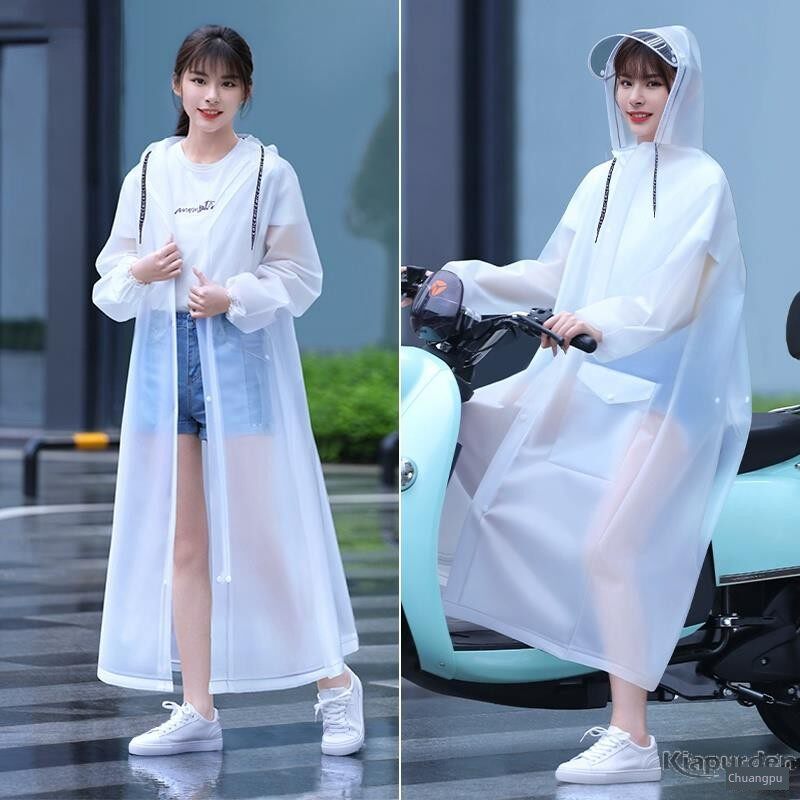 雨衣女式全身长防雨男式汽车分离一体外穿电动汽车拉炼透明成人雨